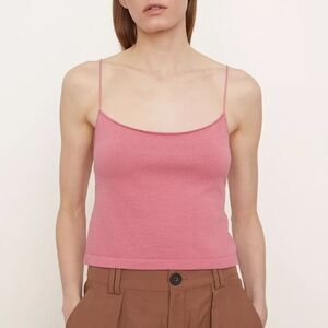 NEW Vince Spaghetti Strap Camisole Dusty Rose Top Tank Knit Sz L